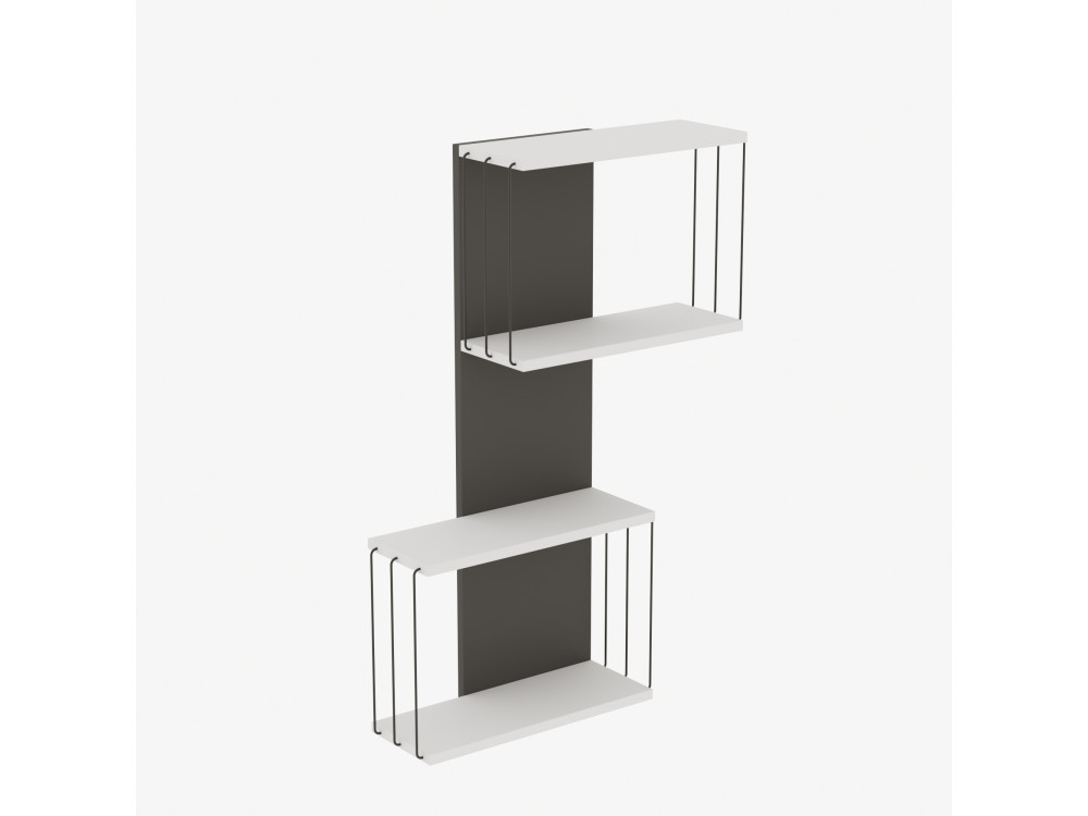Estante de parede em madeira "Destan" - 65 x 19 x 96 cm - Branco