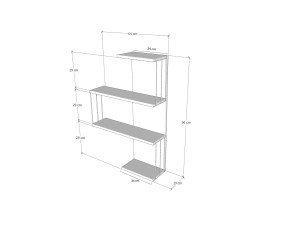 Estante de parede em madeira "Cambel" - 64 x 19 x 96 cm - Branco