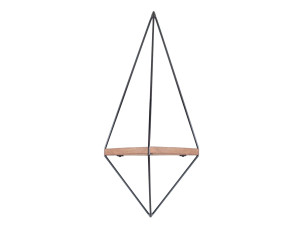 WR039" prateleira de parede geométrica em madeira - 23 x 15 x 60 cm - Castanho