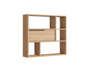 Prateleira de parede em madeira "Calvin" - 90 x 22 x 81 cm - Castanho
