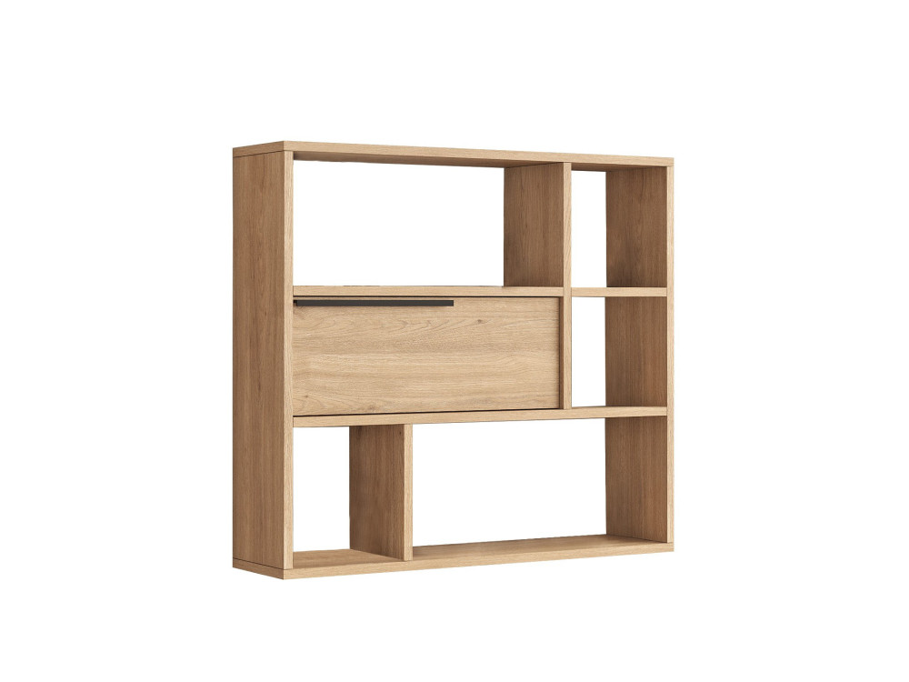 Prateleira de parede em madeira "Calvin" - 90 x 22 x 81 cm - Castanho
