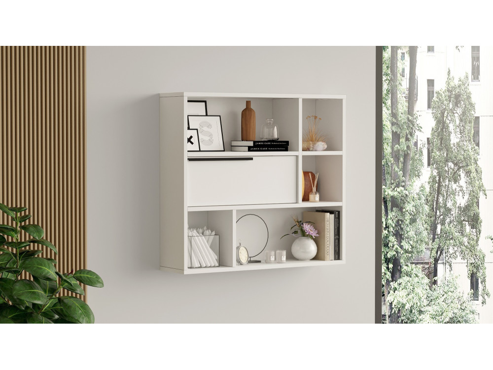 Prateleira de parede em madeira "Calvin" - 90 x 22 x 81 cm - Branco
