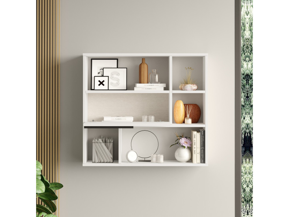 Prateleira de parede em madeira "Calvin" - 90 x 22 x 81 cm - Branco