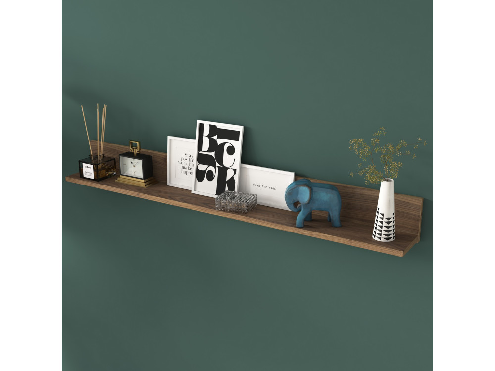Prateleira de parede em madeira "Eno" - 135 x 13 x 15 cm - Castanho
