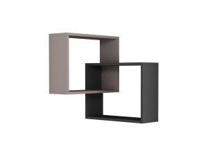 Conjunto de 2 prateleiras de canto de madeira "Ring" - 68 x 60 x 68 cm - Castanho moca claro
