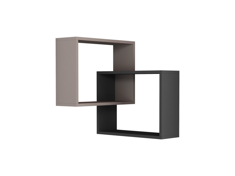 Conjunto de 2 prateleiras de canto de madeira "Ring" - 68 x 60 x 68 cm - Castanho moca claro