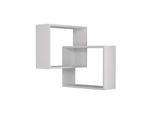 Conjunto de 2 prateleiras de canto de madeira "Ring" - 68 x 60 x 68 cm - Branco
