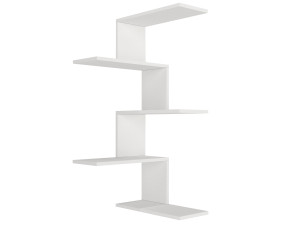 Estante de canto de parede em madeira "Caniko" - 51 x 29 x 109 cm - Branco