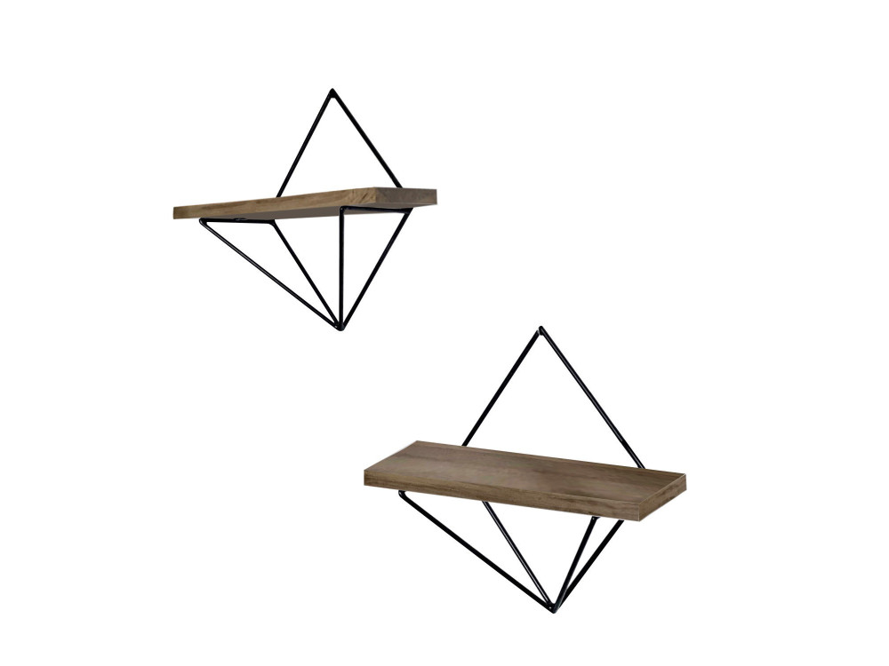 Prateleiras de parede em madeira "WR046" - 30 x 14 x 30 cm - Castanho