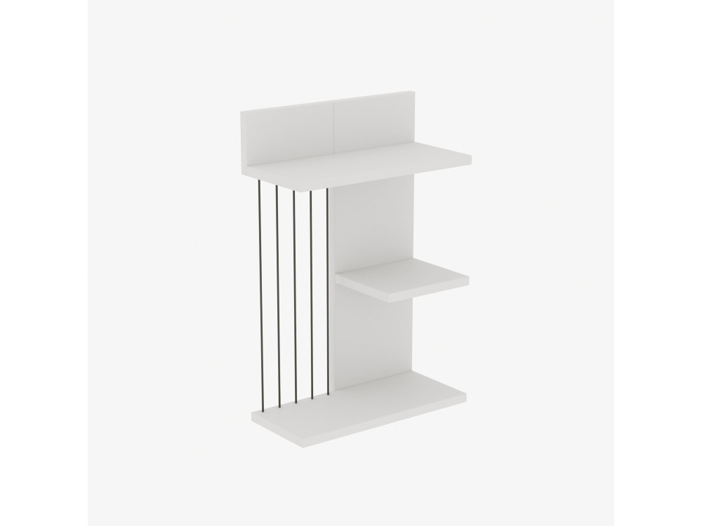 Prateleira de parede em madeira "Kinik" - 40 x 19 x 60 cm - Branco