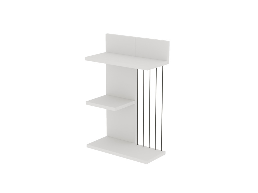 Prateleira de parede em madeira "Kinik" - 40 x 19 x 60 cm - Branco