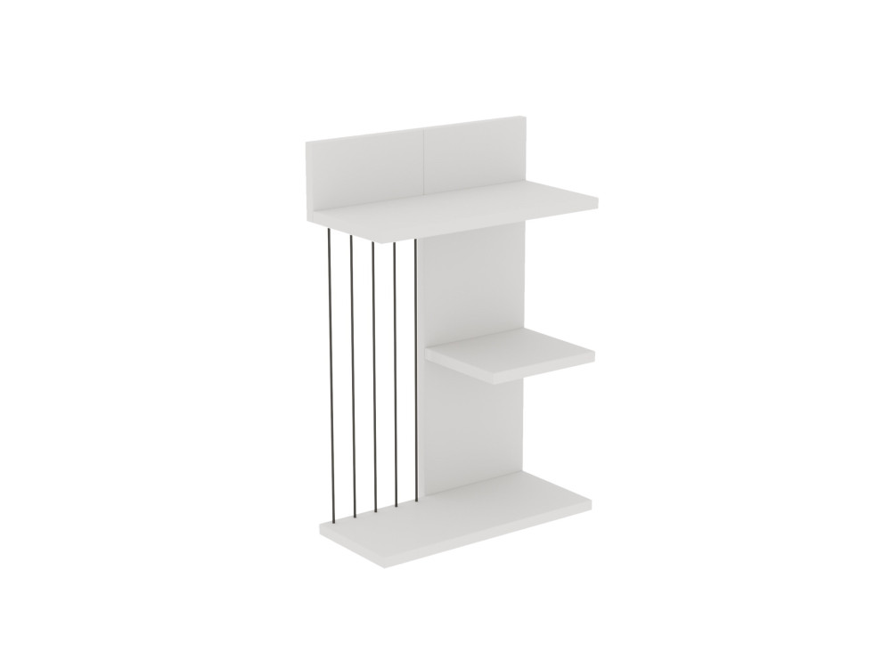Prateleira de parede em madeira "Kinik" - 40 x 19 x 60 cm - Branco