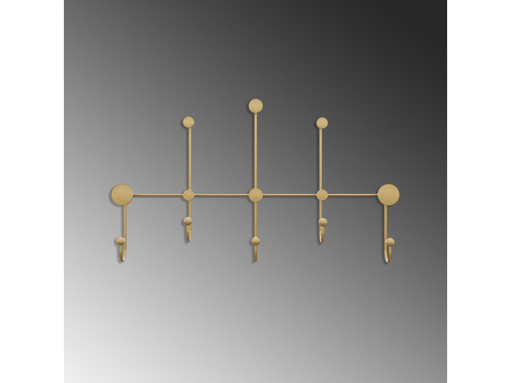 Gancho de parede metálico "iyon-A" - 80 x 10 x 45 cm - Dourado