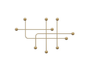 Gancho de parede metálico "Samara" - 107 x 10 x 64 cm - Ouro