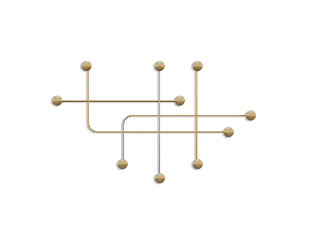 Gancho de parede metálico "Samara" - 107 x 10 x 64 cm - Ouro