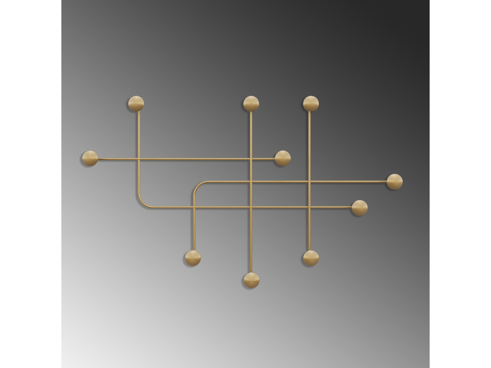 Gancho de parede metálico "Samara" - 107 x 10 x 64 cm - Ouro