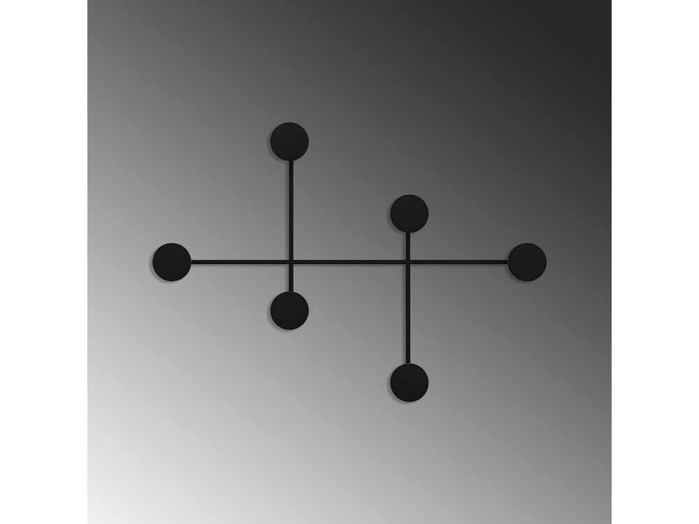 Gancho de parede metálico "Dama" - 82 x 10 x 60 cm - Preto