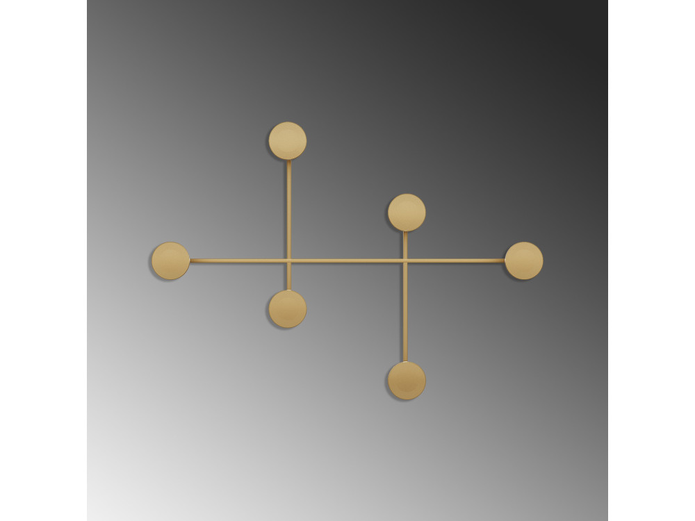 Gancho de parede metálico "Dama" - 82 x 10 x 60 cm - Ouro