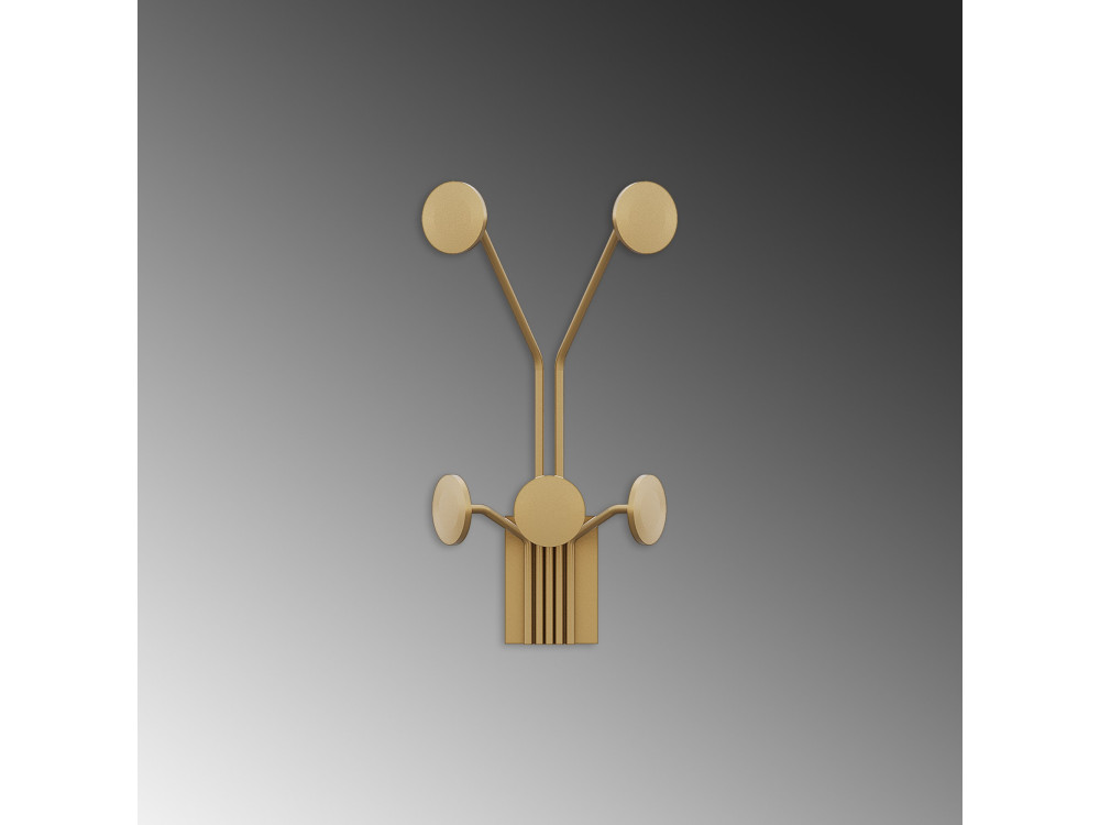 Gancho de parede em metal "Girafa" - 24 x 16 x 40 cm - Dourado