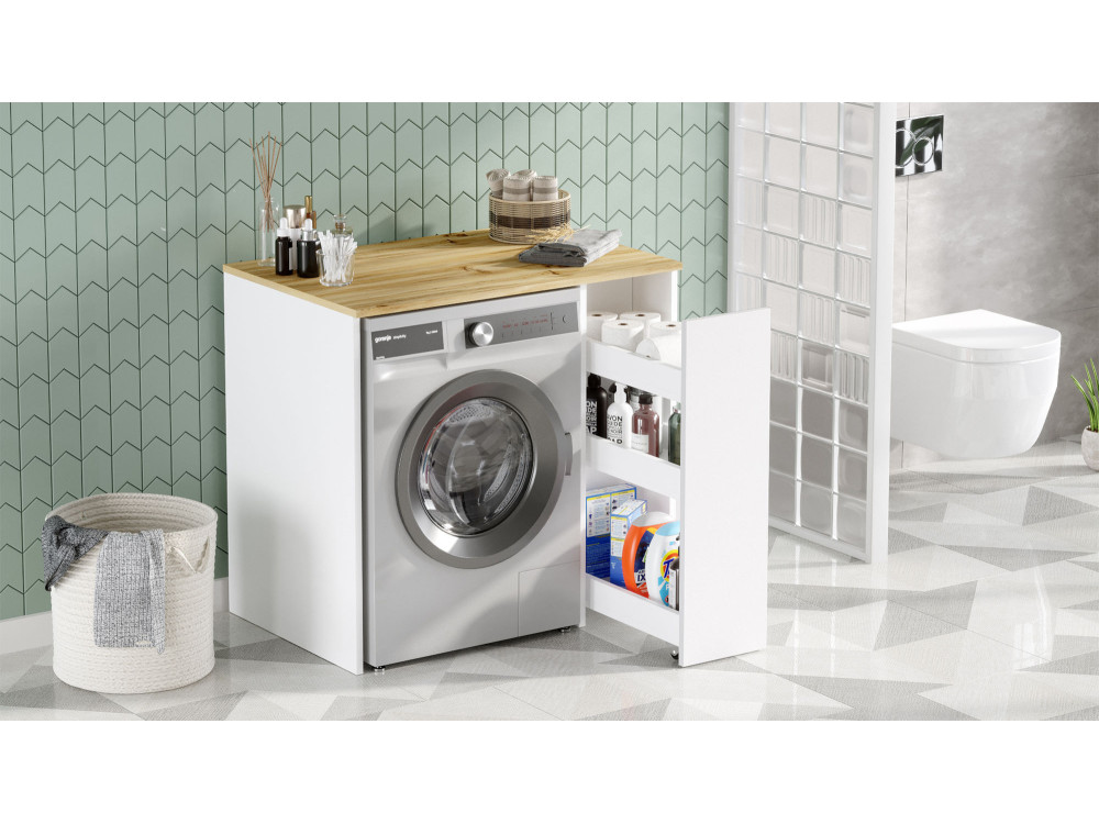 SA1" armário de madeira para máquina de lavar roupa - 93 x 60 x 88 cm - Branco