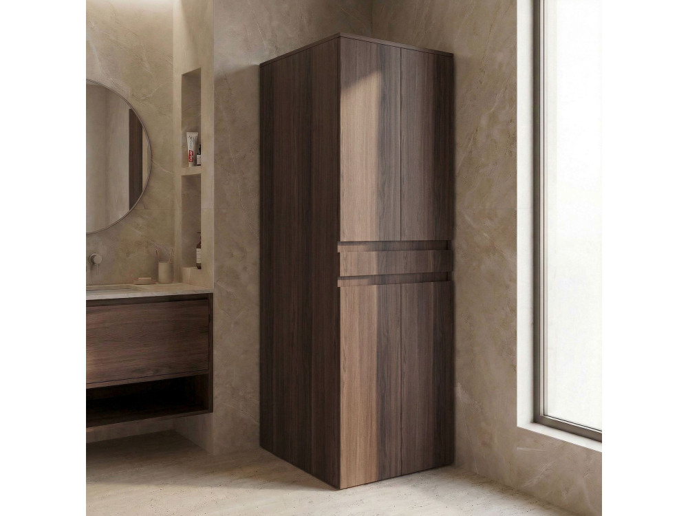 Móvel para máquina de lavar roupa «Neve 70» - 70 x 73 x 193 cm - Nogueira Escura