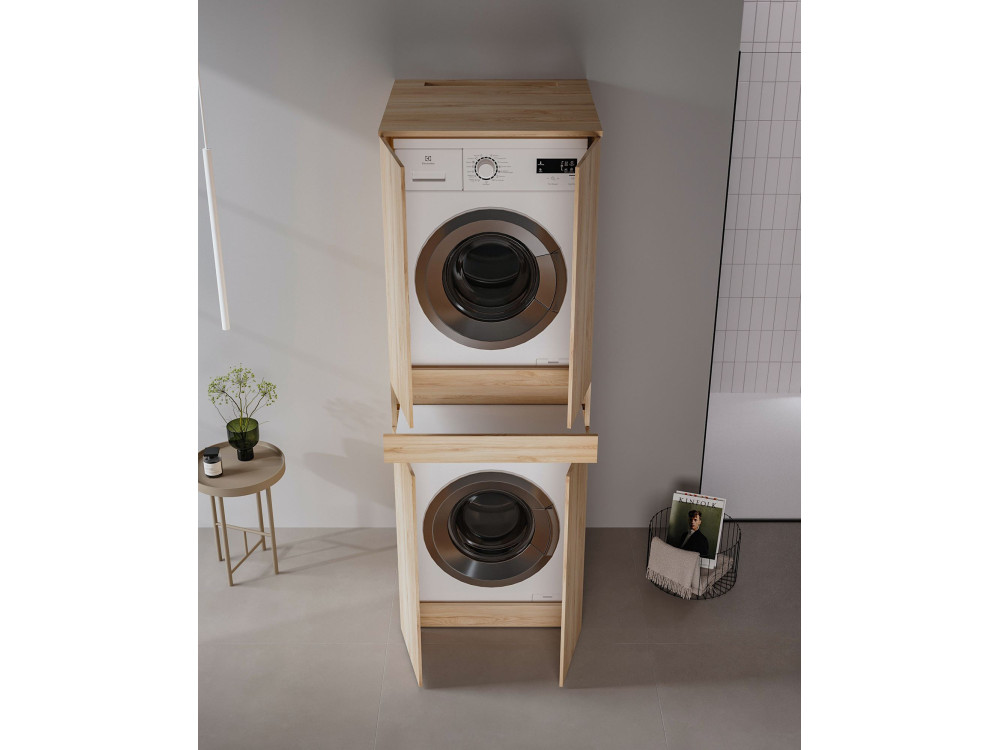 Móvel para máquina de lavar roupa «Neve 70» - 70 x 73 x 193 cm - Carvalho