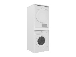 Móvel para máquina de lavar roupa «Linfa 70» - 70 x 73 x 193 cm - Branco mate