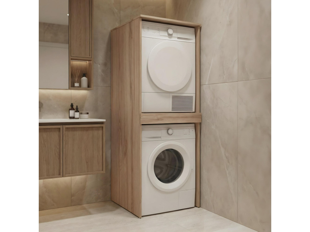 Móvel para máquina de lavar roupa «Linfa 70» - 70 x 73 x 193 cm - Carvalho