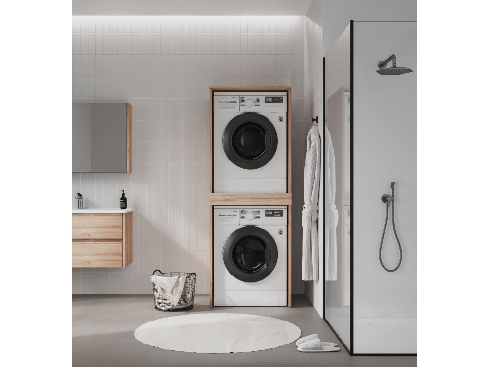 Móvel para máquina de lavar roupa «Linfa 70» - 70 x 73 x 193 cm - Carvalho