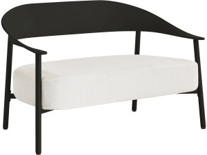 Sofá de jardim "Céora" em plástico e metal - 2 lugares - Preto