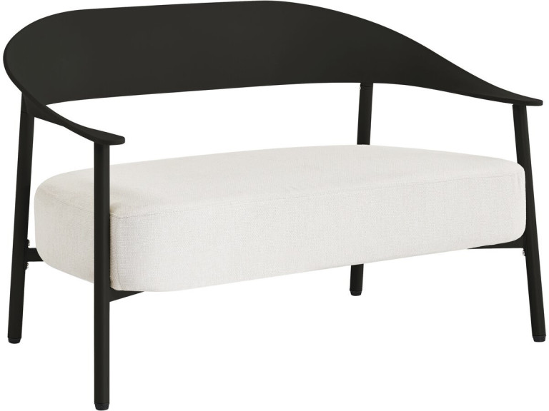 Sofá de jardim "Céora" em plástico e metal - 2 lugares - Preto