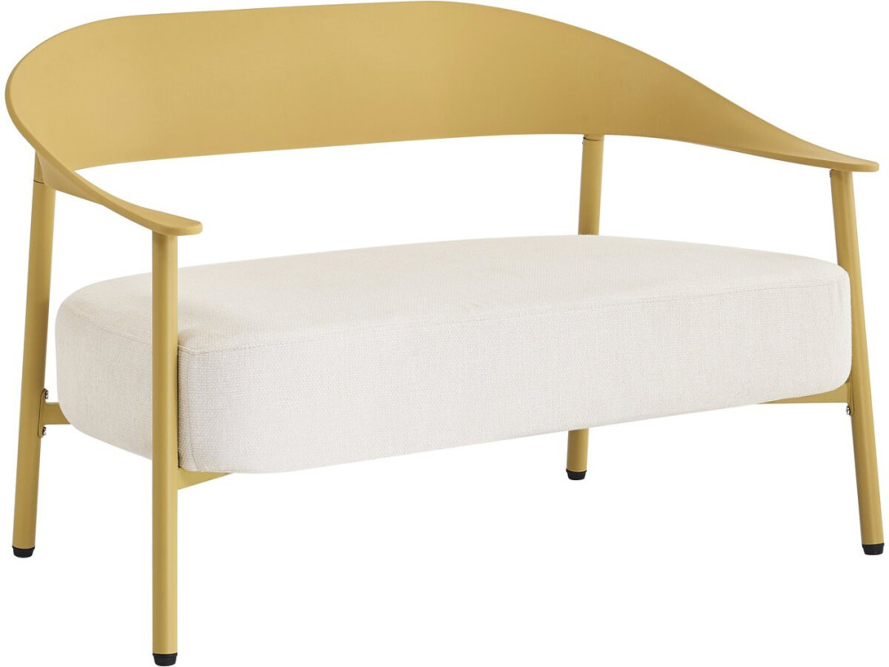 Sofá de jardim "Céora" em plástico e metal - 2 lugares - Amarelo