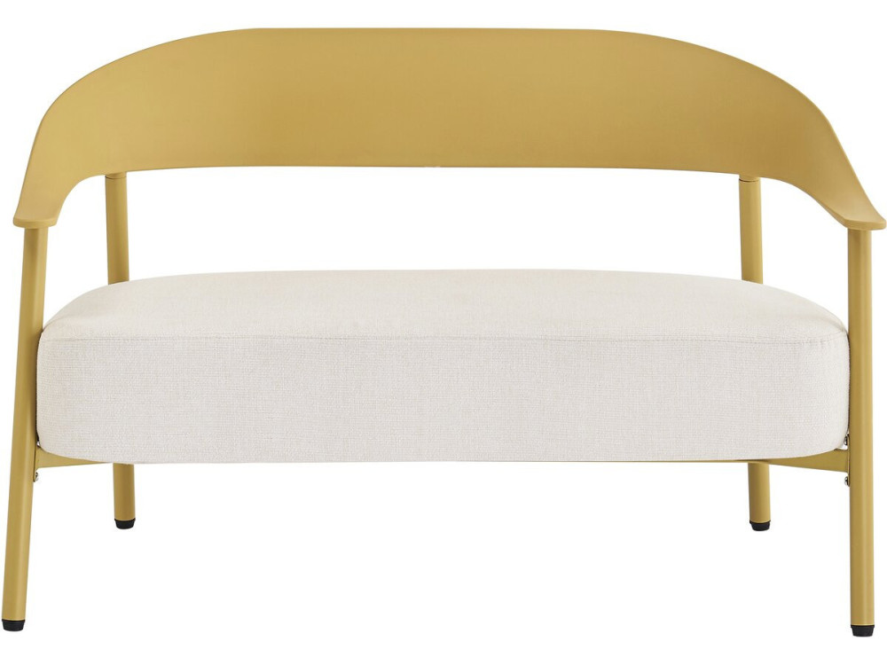 Sofá de jardim "Céora" em plástico e metal - 2 lugares - Amarelo