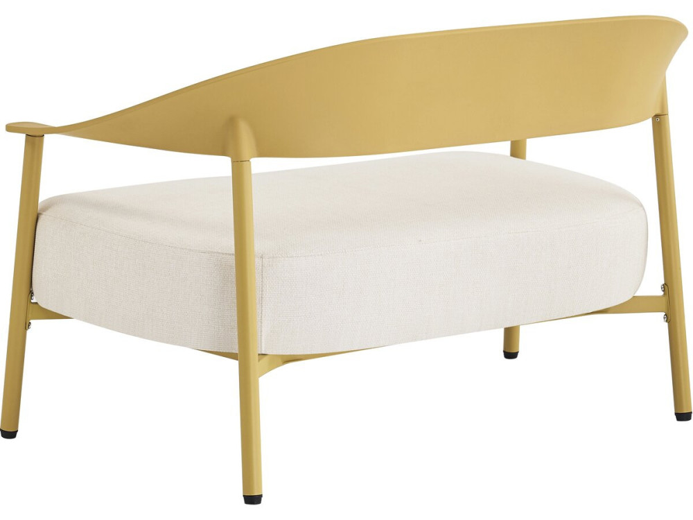 Sofá de jardim "Céora" em plástico e metal - 2 lugares - Amarelo