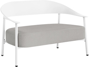 Sofá de jardim "Céora" em plástico e metal - 2 lugares - Branco