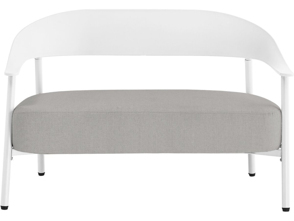 Sofá de jardim "Céora" em plástico e metal - 2 lugares - Branco