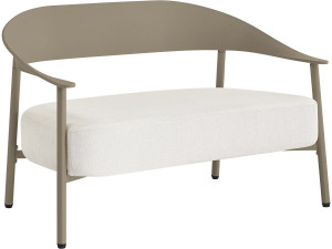 Sofá de jardim "Céora" em plástico e metal - 2 lugares - Taupe