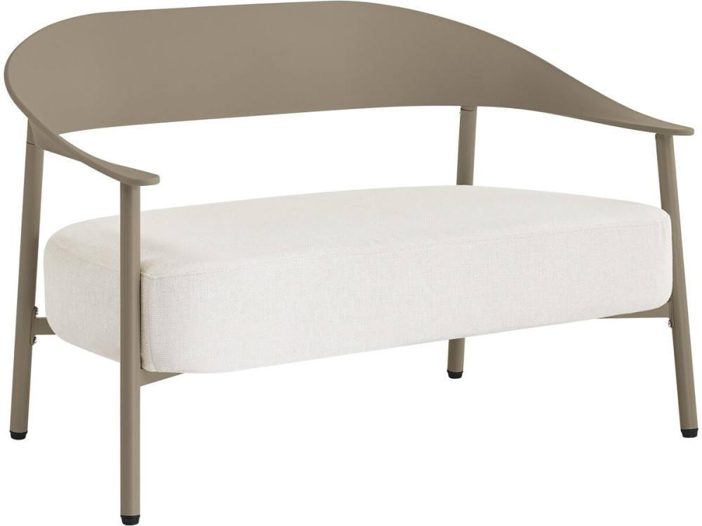 Sofá de jardim "Céora" em plástico e metal - 2 lugares - Taupe