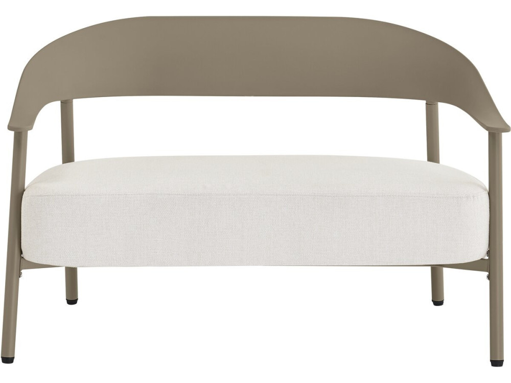 Sofá de jardim "Céora" em plástico e metal - 2 lugares - Taupe