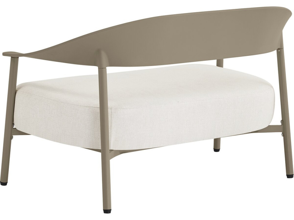 Sofá de jardim "Céora" em plástico e metal - 2 lugares - Taupe