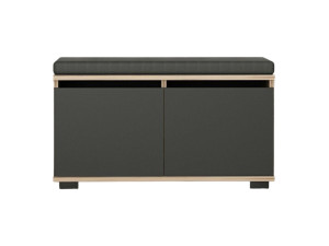 Sapateira de madeira "Drago" - 80 x 35 x 42 cm - Cinzento antracite