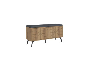 Sapateira de madeira "Dune" - 107 x 35 x 55 cm - Castanho