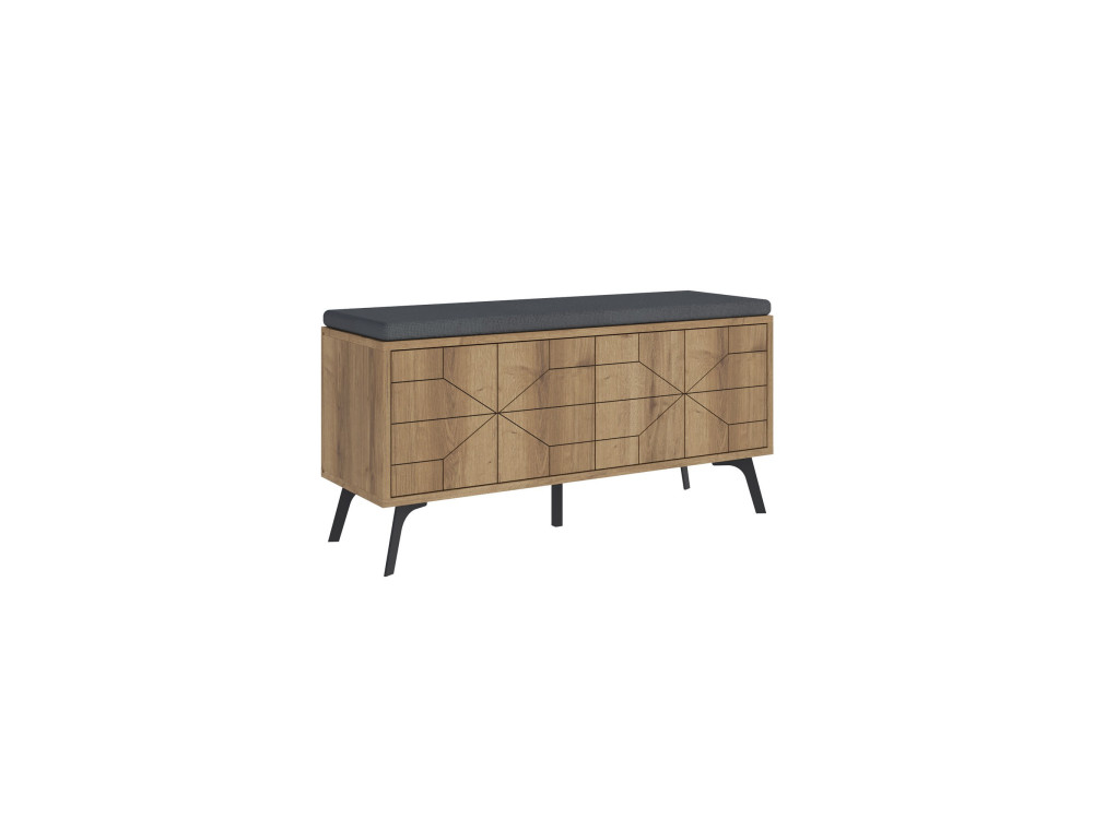 Sapateira de madeira "Dune" - 107 x 35 x 55 cm - Castanho