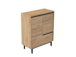 Sapateira de madeira "Calvin" - 74 x 35 x 90 cm - Castanho