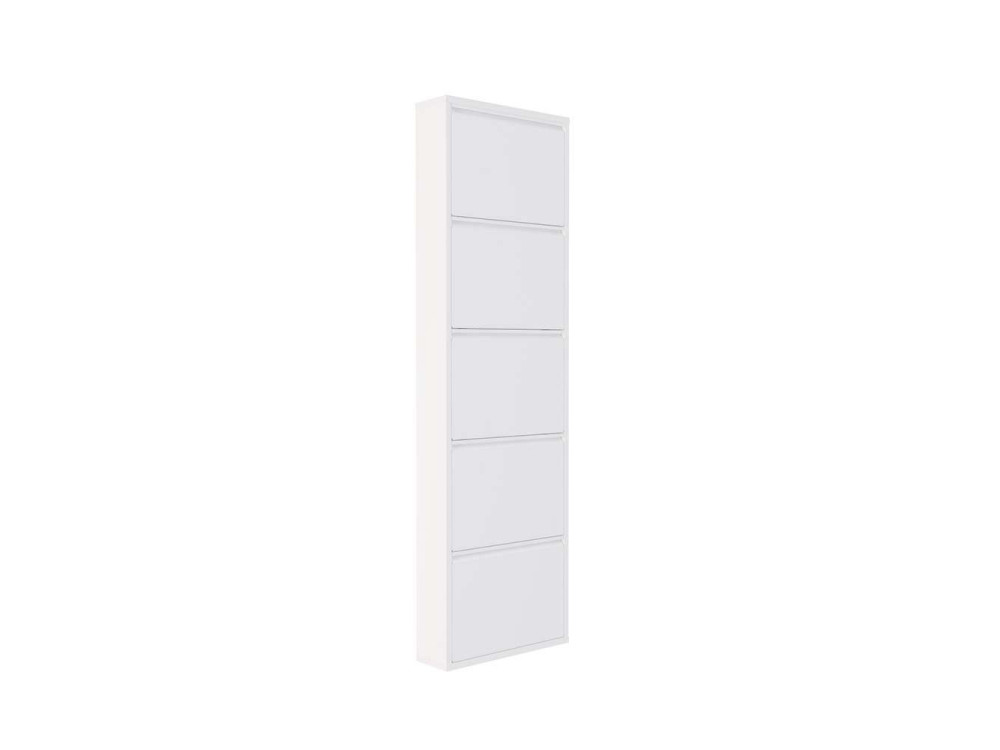 Sapateira metálica "Ayse" - 50 x 15 x 169 cm - Branco