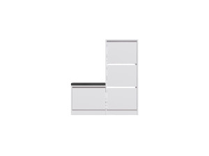 Sapateira de madeira "Dude" - 105 x 26 x 118 cm - Branco