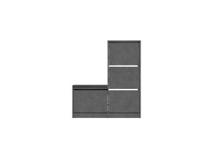 Sapateira de madeira "Dude" - 105 x 26 x 118 cm - Cinzento