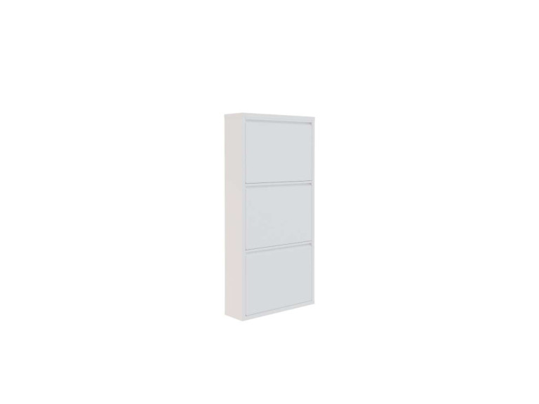Sapateira metálica "Luna" - 50 x 15 x 103 cm - Branco