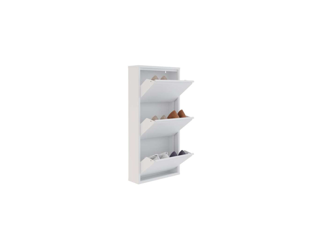 Sapateira metálica "Luna" - 50 x 15 x 103 cm - Branco