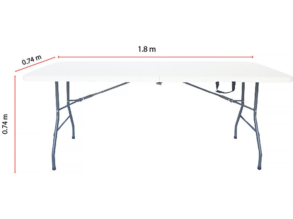 Conjunto de mesa de jardim dobrável + 2 bancos "Foldy" - Branco